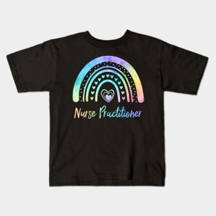 Nurse Practitioner NP Watercolor Rainbow Nursing Kids T-Shirt